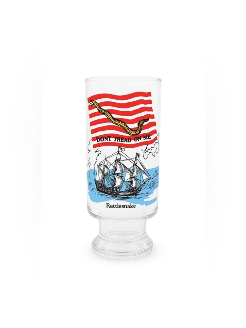Vintage USA Revolution Don’t Tread on Me 14oz American Flag Glass